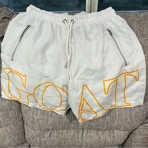 GOAT Logo Track Short (Citrus White) Summer Essential Streetwear Men’s Size M